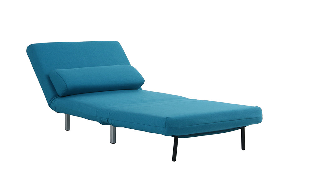 J & M Furniture Premium Chair Bed LK06-1 in Teal Fabric