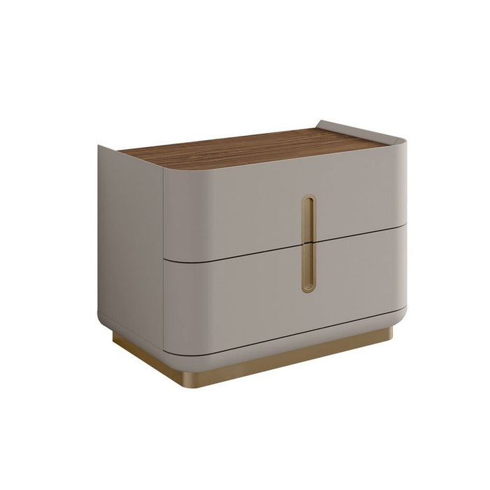 J & M Furniture Aurelia Nightstand - Walnut/Light Grey