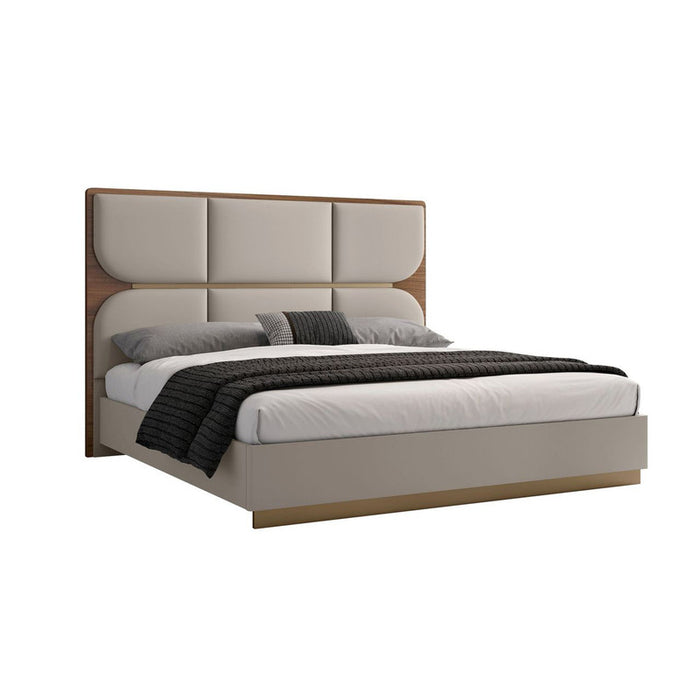 J & M Furniture Aurelia Queen - Walnut/Light Grey