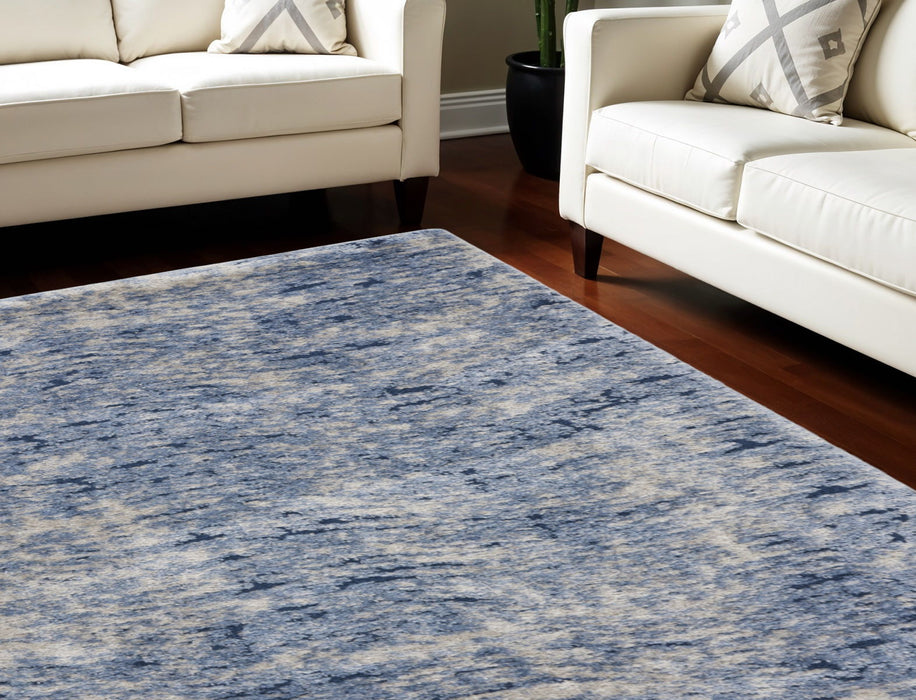 8' X 10' Transitional Abstract Shag Area Rug - Light Blue
