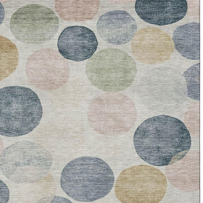 10' X 14' Geometric Washable Area Rug With UV Protection (707389) - Beige / Blue / Wheat