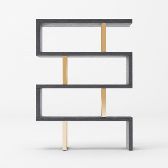 And Four Tier Bookcase - Gold / Gray