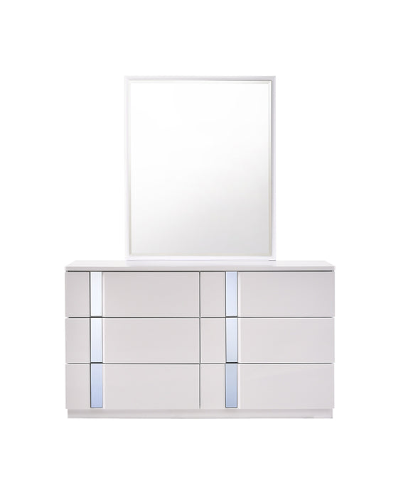 J & M Furniture Palermo Dresser & Mirror in White