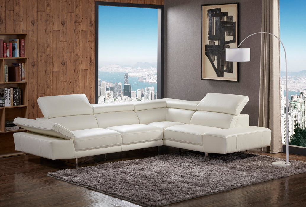 J & M Furniture 1717 Italian Leather Sectional Right Hand Facing
