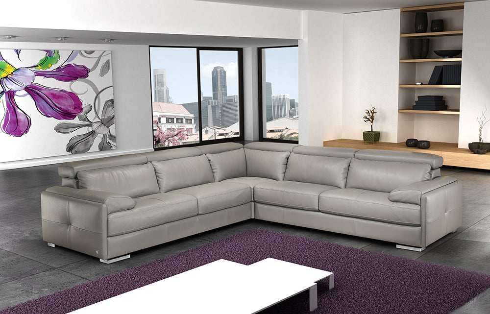 J & M Furniture Gary Italian Leather Sectional