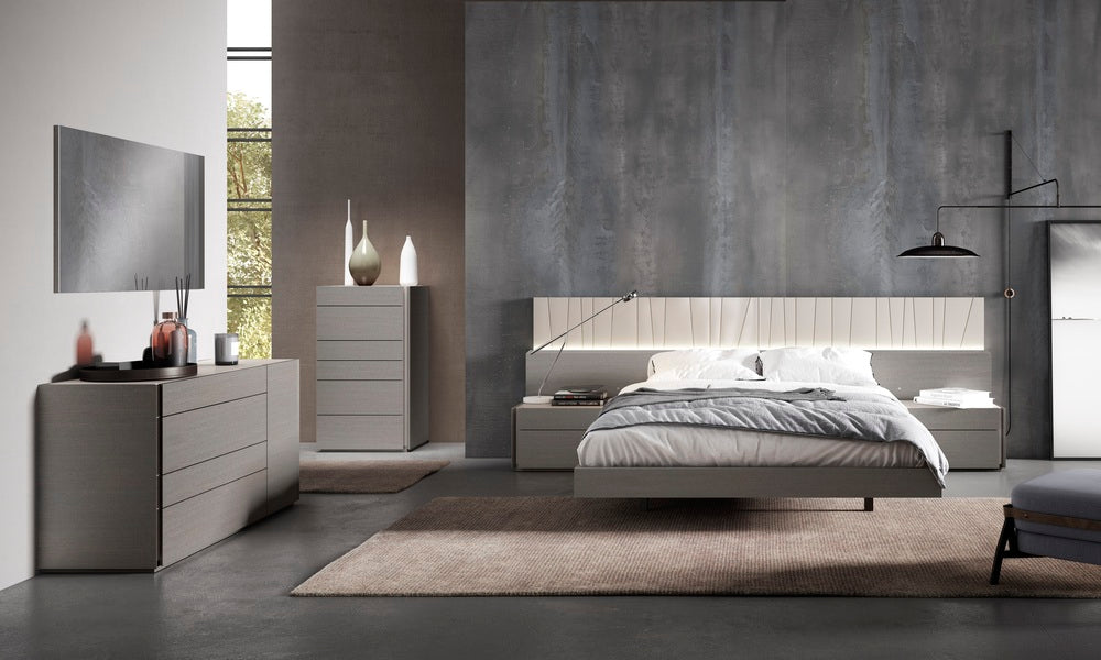 J & M Furniture Porto Right Facing Night Stand in Grey