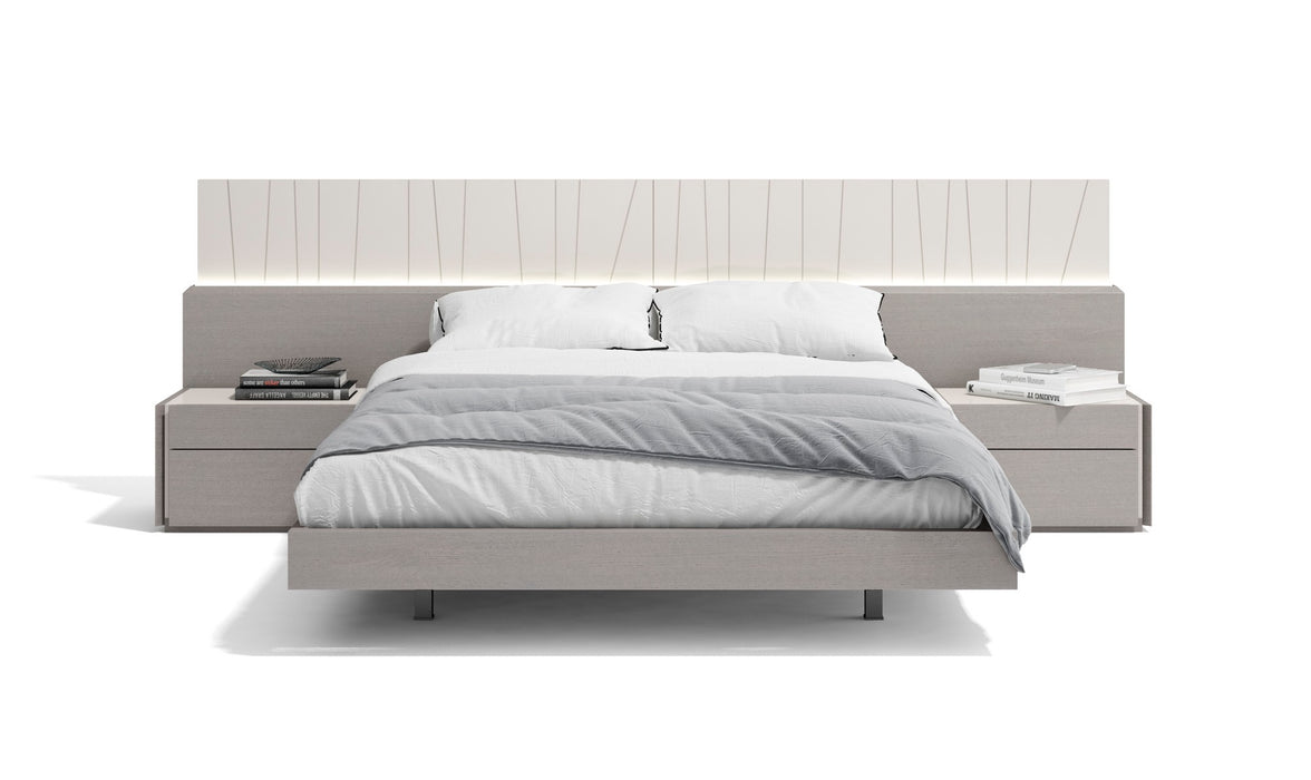 J & M Furniture Porto Queen Size Bed in Grey