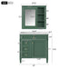 Giga bathroom vanity with medicine cabinet, modern storage with two soft-closing doors and four drawers, in a sleek design.