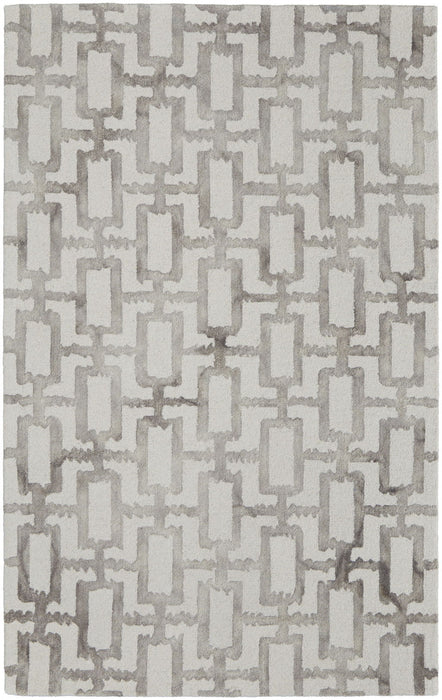 10' x 13' Wool Geometric Tufted Handmade Area Rug - Ivory And Taupe