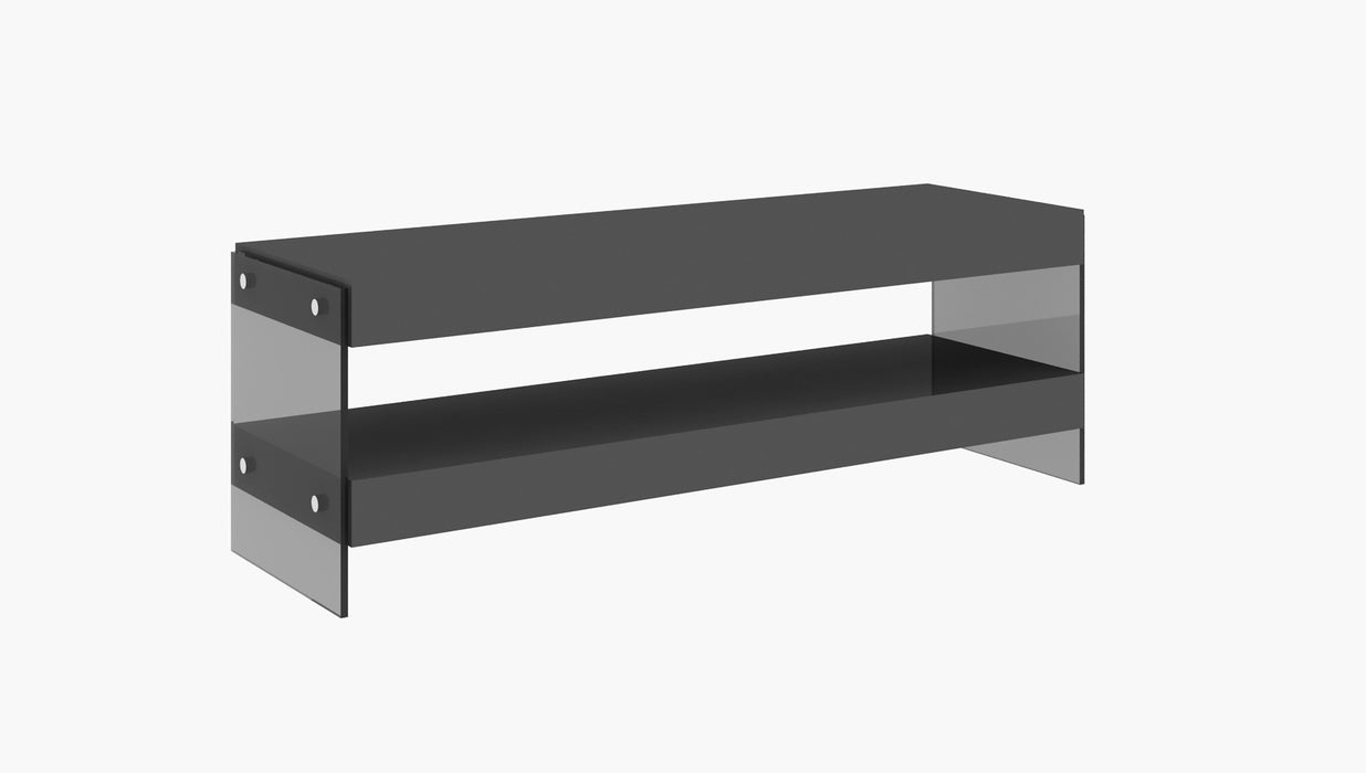 J & M Furniture Cloud Mini TV Base in Grey High Gloss