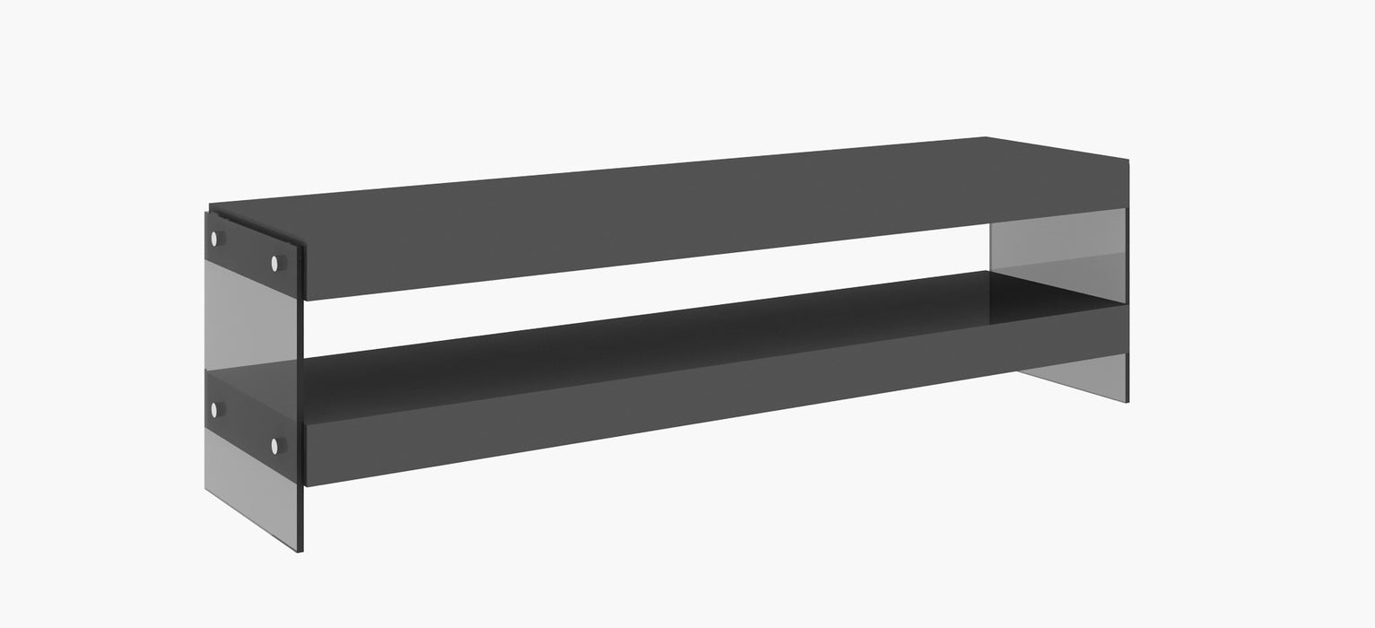 J & M Furniture Cloud TV Base in Grey High Gloss