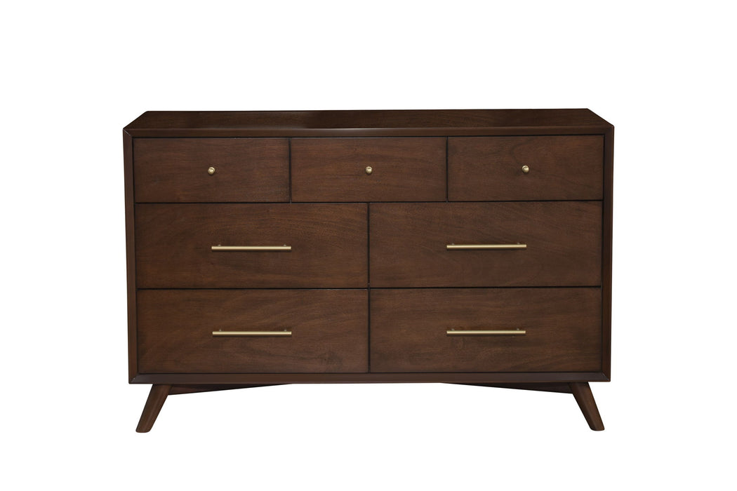 60" Solid Wood Seven Drawer Double Dresser - Walnut