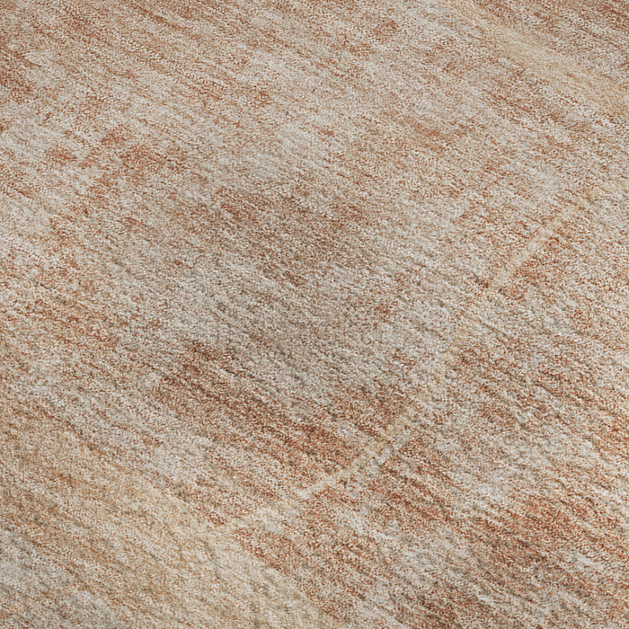 9' X 12' Abstract Geometric Washable Area Rug With UV Protection - Salmon And Ivory