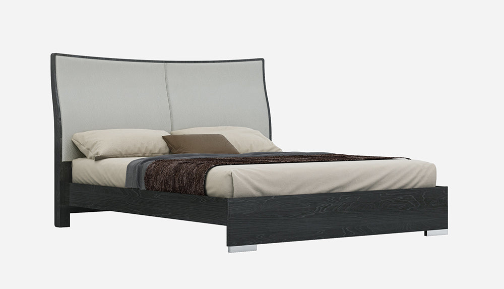 J & M Furniture Vera Modern King Size Bed in Grey