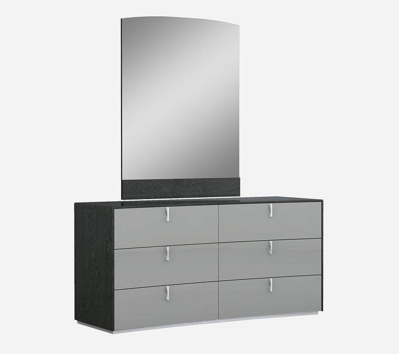 J & M Furniture Vera Modern Mirror in Grey