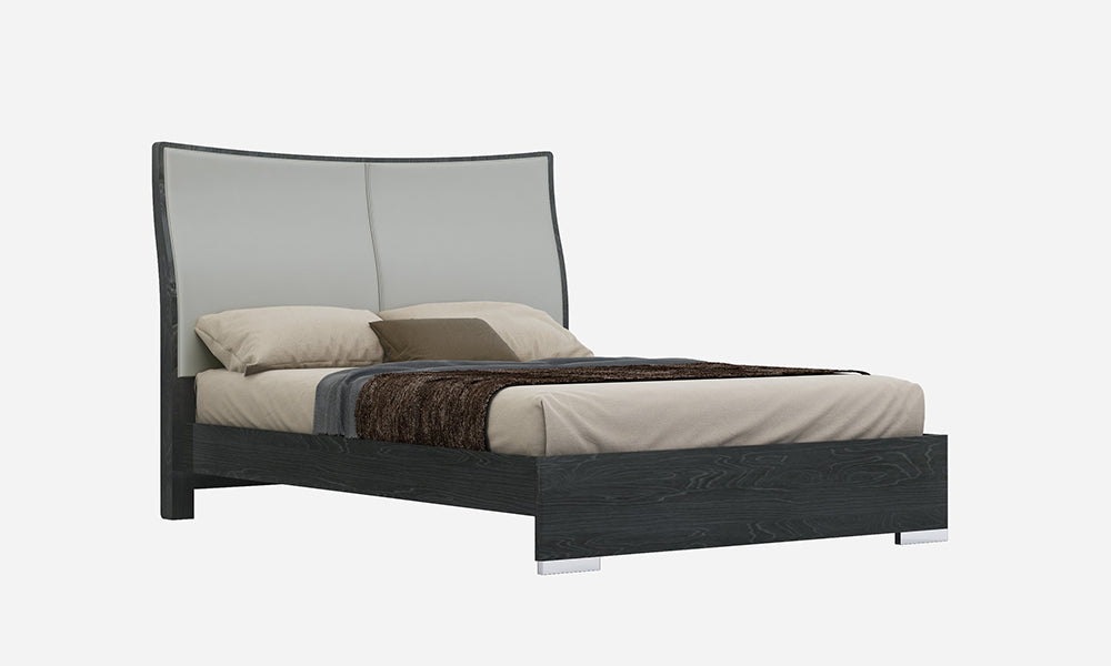 J & M Furniture Vera Modern Queen Size Bed in Grey