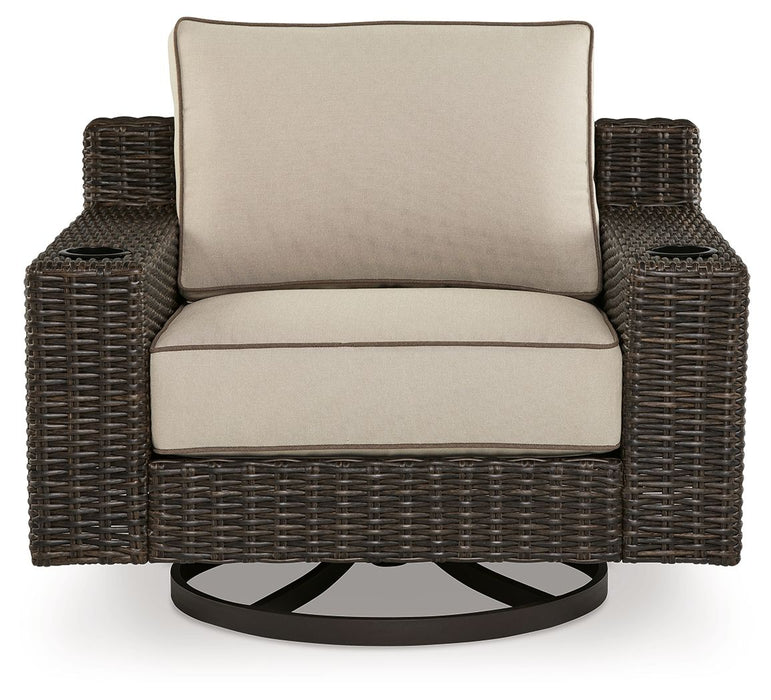 Coastline Bay - Swivel Lounge W/ Cushion - Brown