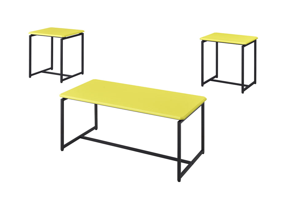 Set of three Giga carbon fiber wrap coffee and end tables with sleek black finish and modern design.