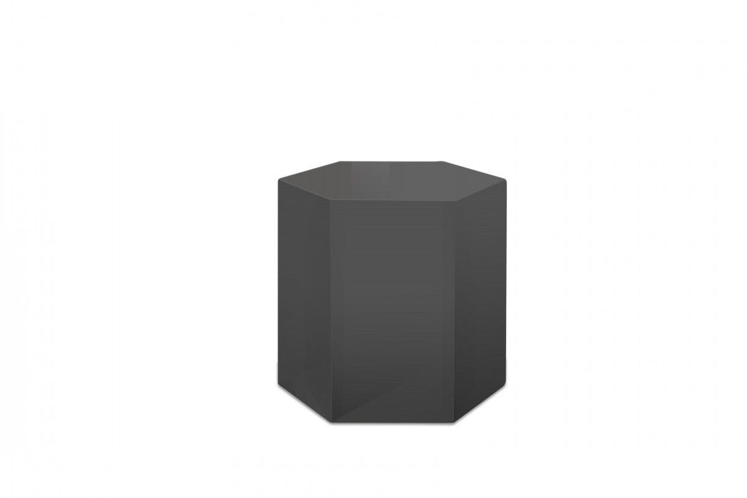 13" High Gloss Manufactured Wood Hexagon End Table - Gray