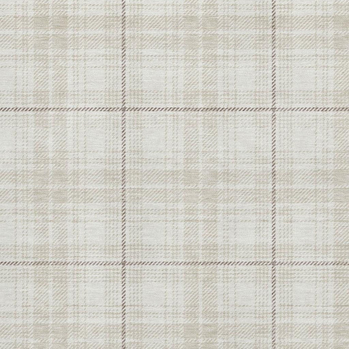 10' X 14' Plaid Washable Area Rug With UV Protection (678245) - Ivory / Brown / Beige