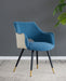 Set of two blue Giga side chairs for living room, bedroom, or kitchen vanity with modern design and comfortable seating.