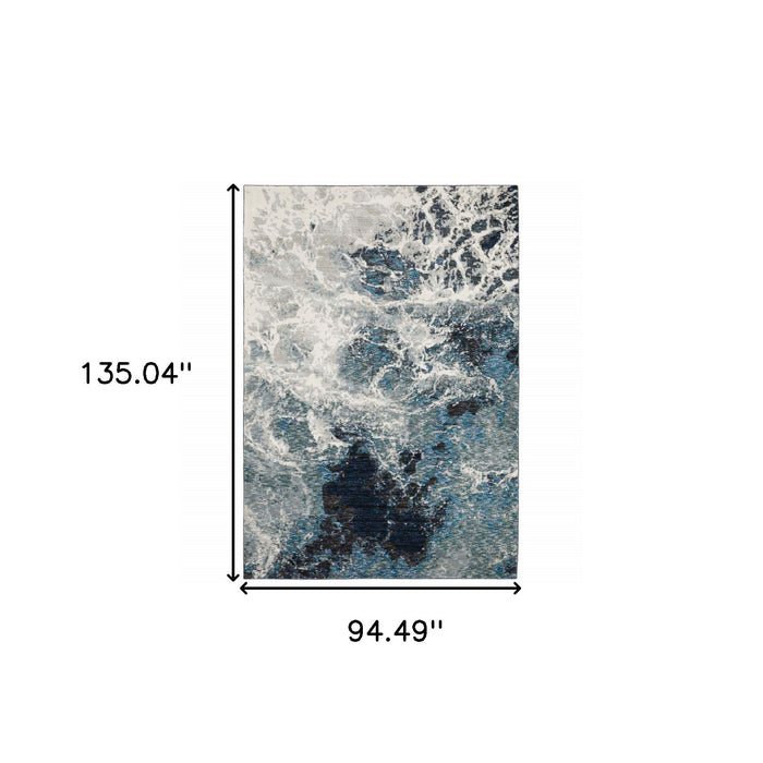 8' x 11' Abstract Power Loom Area Rug - Gray