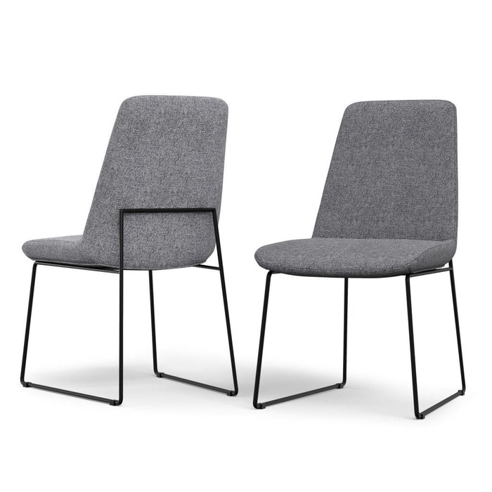 Steel Dining Parsons Chairs (Set of 2) - Gray / Black