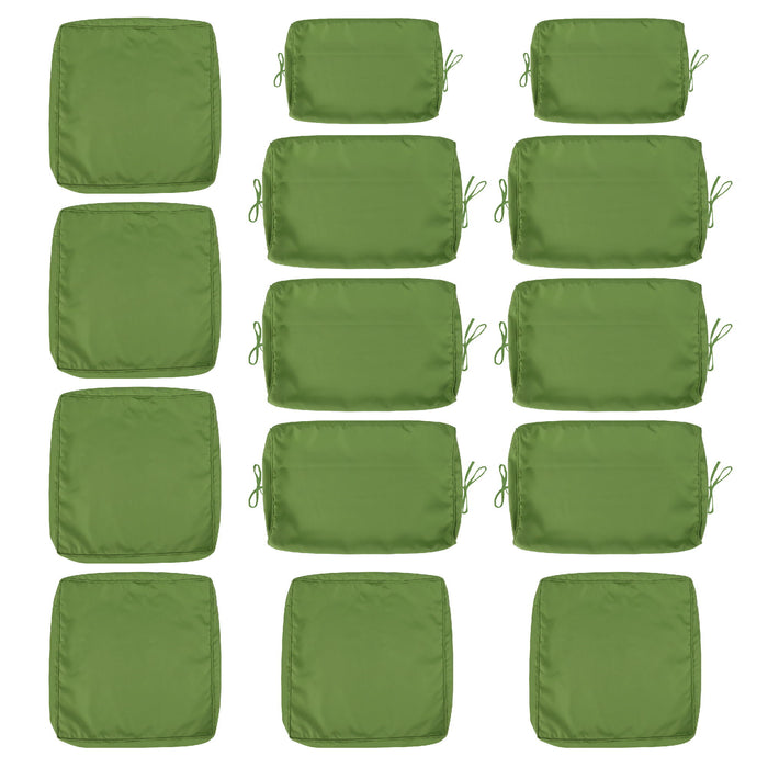 Giga 14-pack cushion covers for 7-piece wicker sectional sofa, zippered slipcovers for seat and back cushions, back & seat cushions
