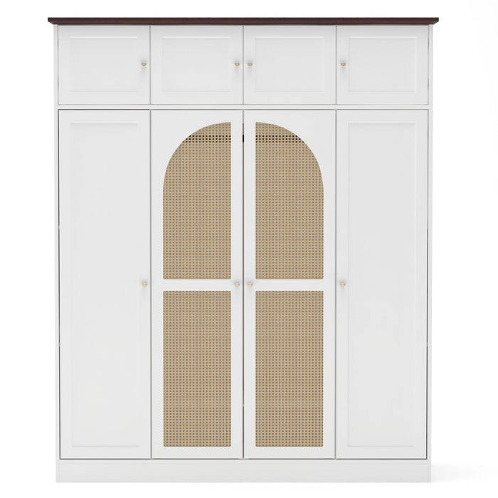 Giga 8-door wardrobe with adjustable shelves and hanging rod, spacious storage for clothes and accessories.