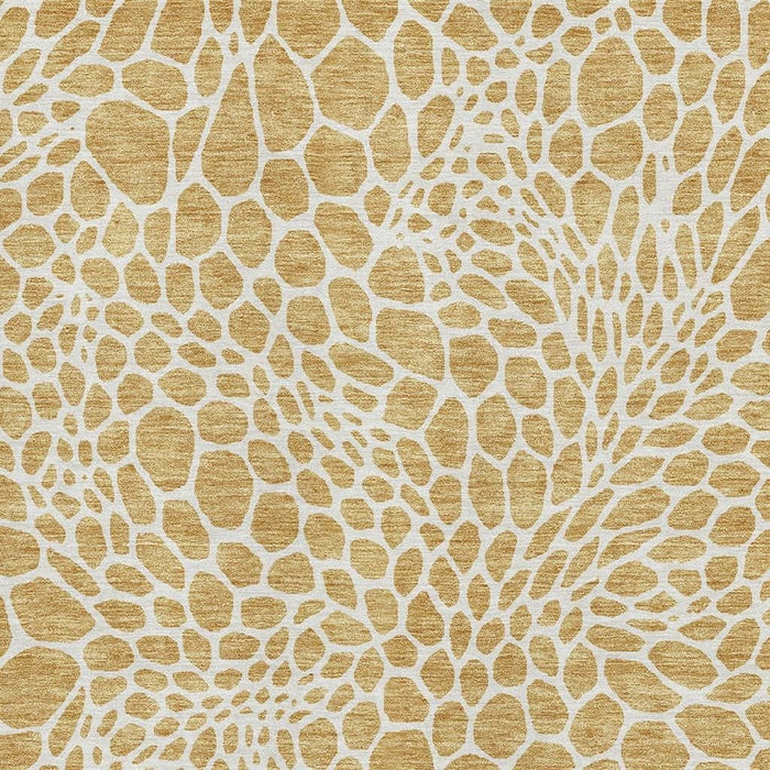 10' X 14' Geometric Washable Area Rug With UV Protection (673049) - Gold / Ivory
