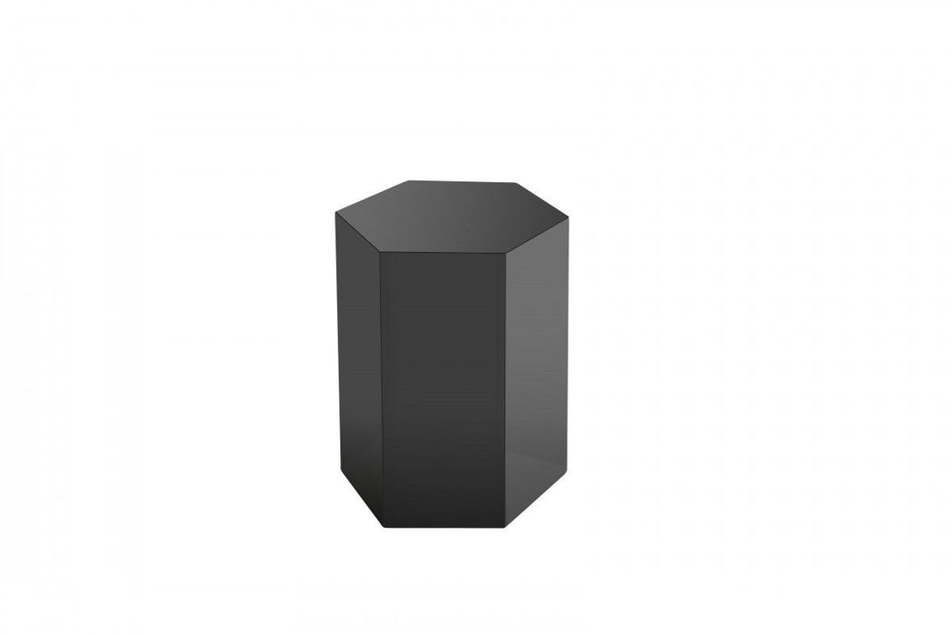 17" High Gloss Manufactured Wood Hexagon End Table - Gray