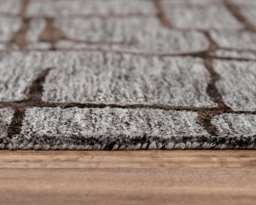 9' X 12' Wool Abstract Hand Tufted Area Rug (747083) - Gray / Charcoal / Black