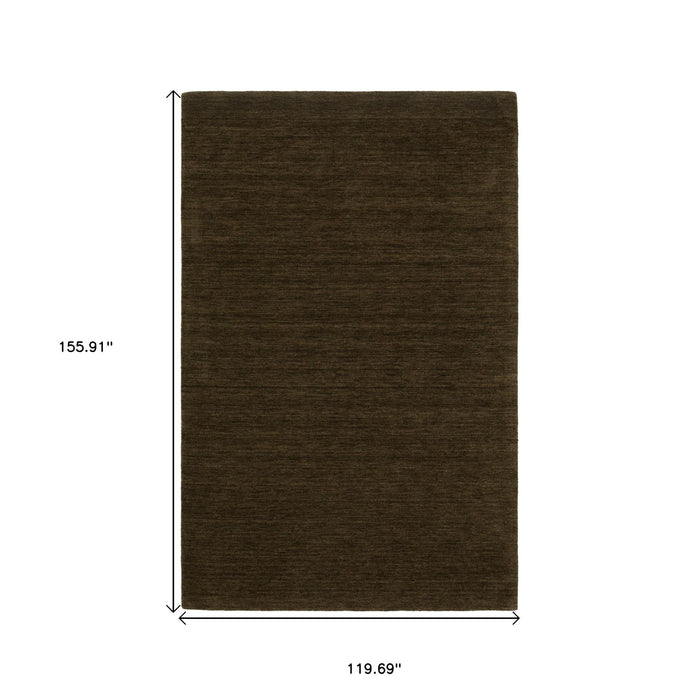 10' X 13' Wool Hand Tufted Area Rug - Brown