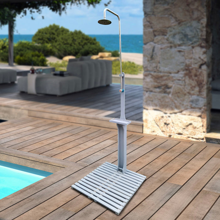 Giga outdoor garden pool shower with chassis board, outdoor shower for patio, featuring a sleek design and sturdy construction