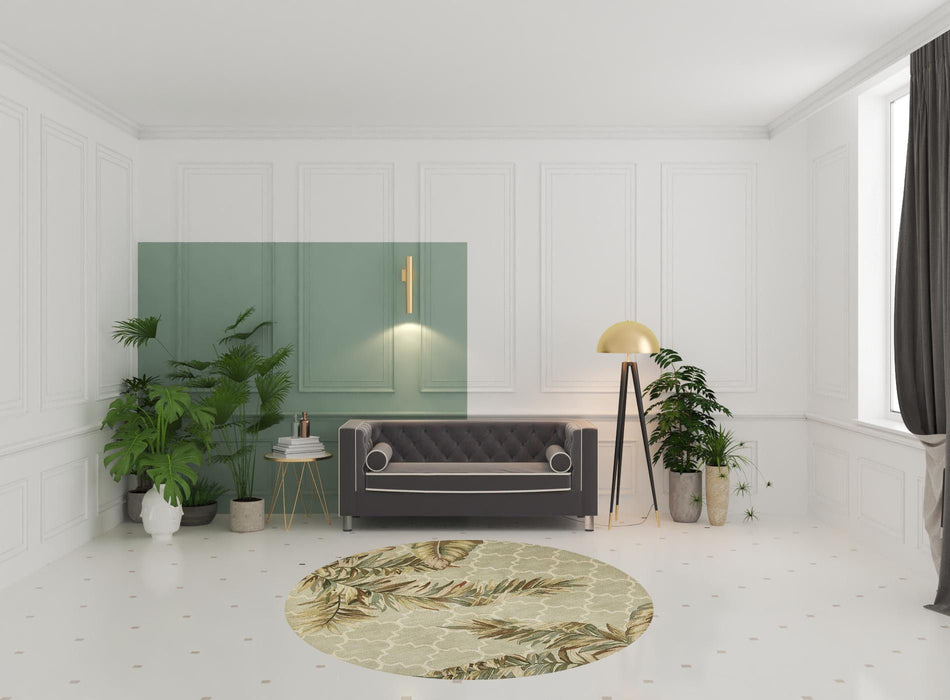 8' Round Wool Hand Tufted Area Rug - Sage