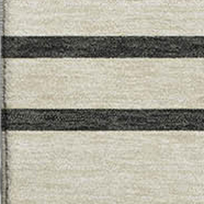 10' X 14' Striped Washable Area Rug With UV Protection (678347) - Gold / Ivory / Black