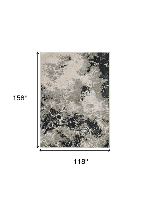 9' x 13' Polyester Area Rug - Silver