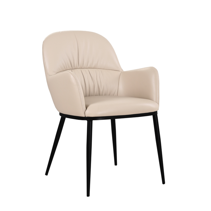 J & M Furniture Kora Leather Armchair in Light Mocha 301