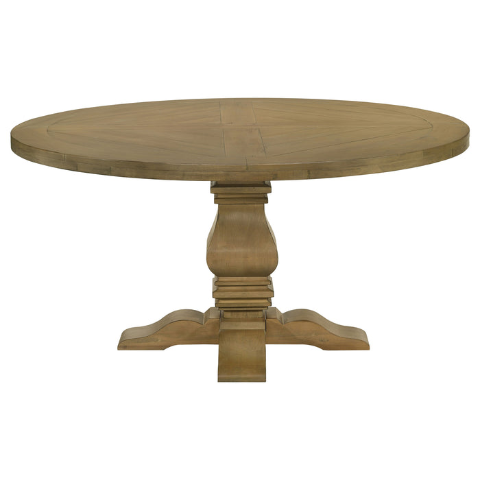 Florence Round 60-inch Wood Dining Table Rustic Honey