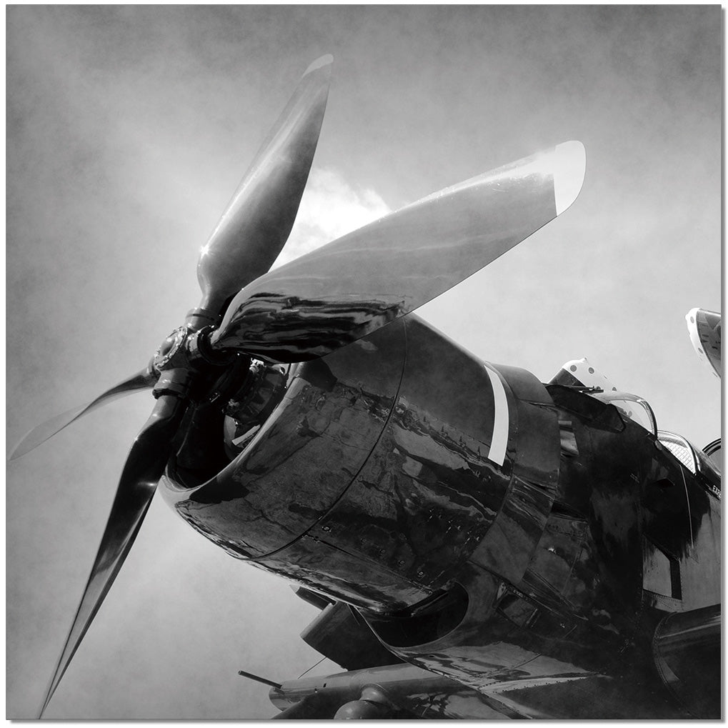 J & M Furniture wall decor featuring a detailed aircraft rotor for aviation-themed interior decoration.
