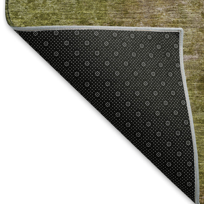 10' X 14' Abstract Washable Area Rug With UV Protection (692751) - Green / Brown / Beige