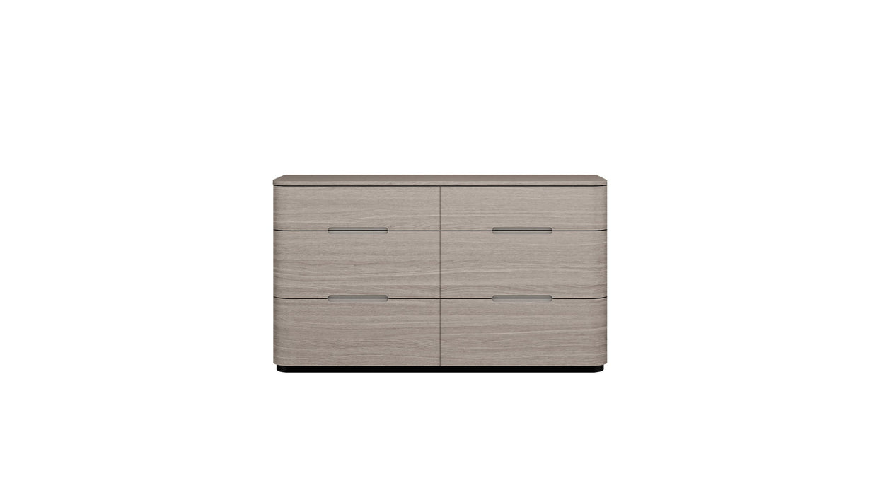 56" Wood Six Drawer Double Dresser - Beige