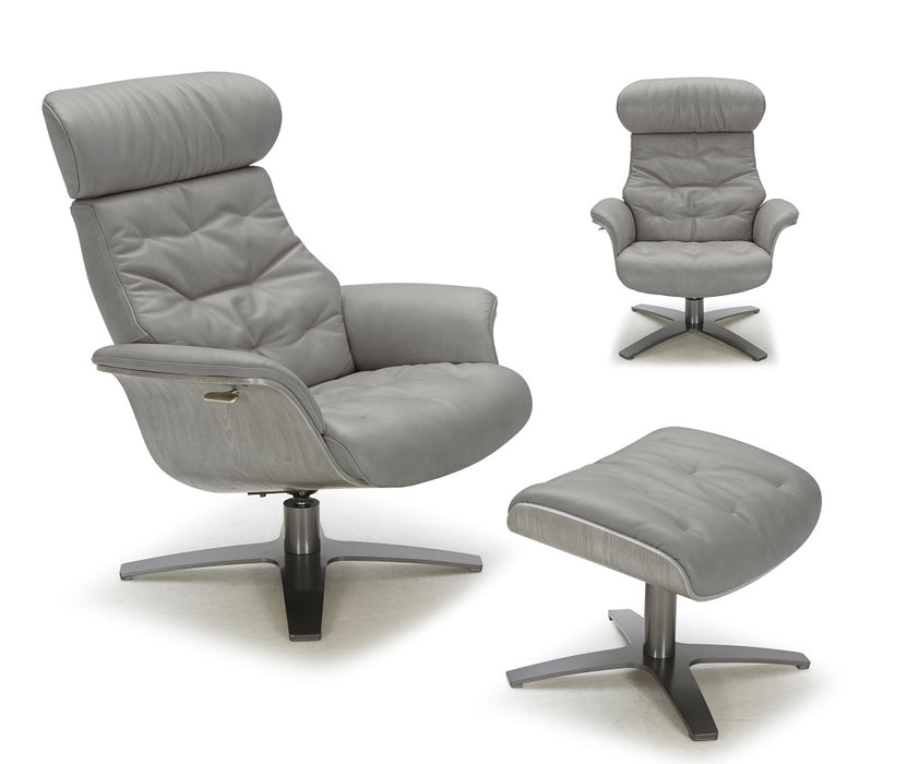 J & M Furniture Karma Ottoman in Grey