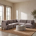 Meridian Furniture Hammond velvet performance fabric 5-piece corner sectional with plush cushions and modern design.