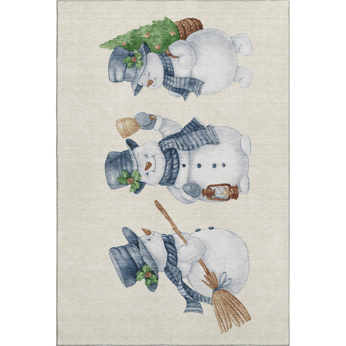 10' X 14' Geometric Washable Area Rug With UV Protection (702413) - Ivory / Blue / Green