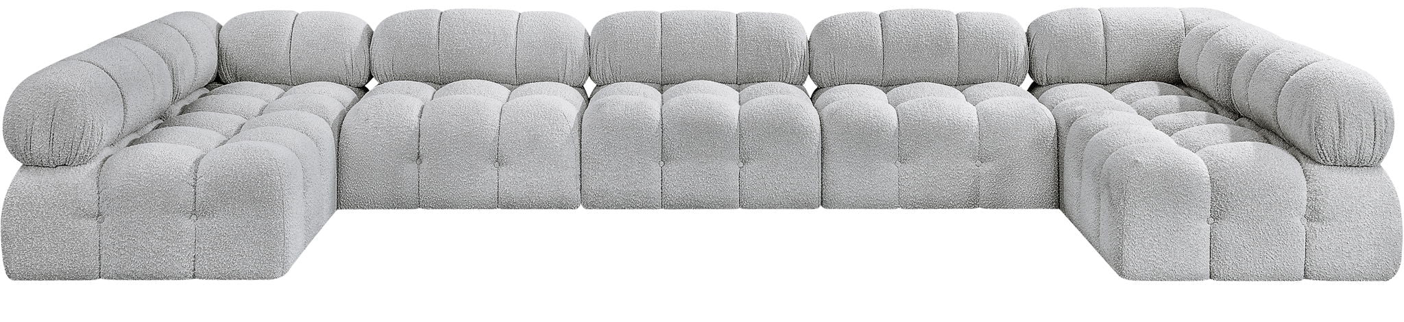 Ames - 7 Piece Boucle Fabric Modular Sectional