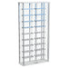 Montara tempered glass wine storage LED curio cabinet by CoasterEveryday featuring chrome accents and sleek furniture design.