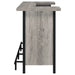 Grey driftwood Bellemore freestanding home bar wine cabinet by CoasterEssence with shelves and storage for bottles and glassware.