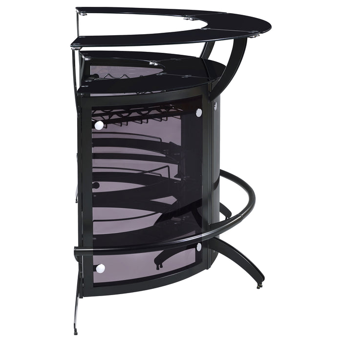 Dallas 3-piece Curved Freestanding Home Bar Set with Storage Black
