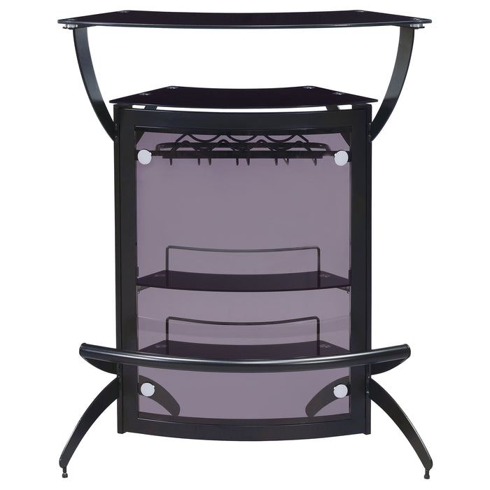 Dallas Curved Freestanding Home Bar Cabinet with Storage Black